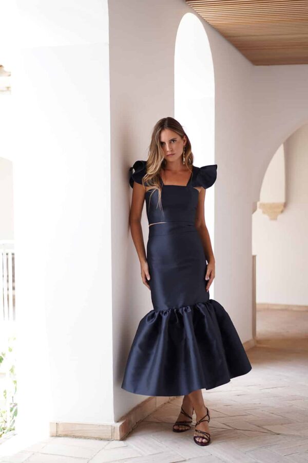Falda Dalia Azul Marino Midi